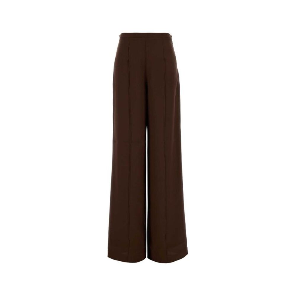 Taller Marmo Women Chocolate Crepe Wide-Leg Marlene Pant